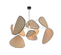 XANAYXWJ Bamboo Pendant Lighting Fixtures Hand Woven Chandeliers Ceiling Hanging Light Adjustable Cord for Dining Room Bar Café, Vintage Rustic Marriage