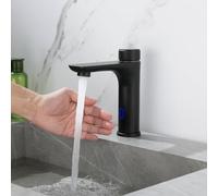 XANAYXWJ Basin Mixer Tap Bathroom Sink Taps Sensor Taps for Wash Basin Black Touchless Hot and Cold Water Lavatory Sink Faucet