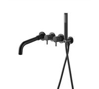 XANAYXWJ Bath Mixer Taps with Shower Wall Mounted 360 Rotatable 2 Functions Hot and Cold Concealed Tap Shower Attachment for Bath with Wall Mount Black