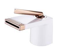 XANAYXWJ Bathroom Faucet Single Hole Single Handle Bathroom Sink Faucet Waterfall Large Flow Basin Mixer Tap Deck Mount Lavatory Vanity Faucet Brass Lavatory Mixer Tap with Hot and Cold Water