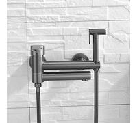 XANAYXWJ Bathroom Shower Mixer Set Tub TapsBrass Gun Gray Wall Mounted Shower Taps Single Handle Hot and Cold Water Mixer Tub Faucet with Bathtub Faucets and Handheld,B