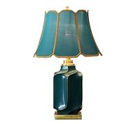 XANAYXWJ Bedside Green Ceramic Brass Base Light Farmhouse Bedroom Home Office Desk Nightstand Lamp Table Lamps For Living Room Color : Remote Control Switc