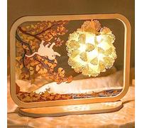 XANAYXWJ Bedside Table Lamps for Bedroom 3D Light and Shadow Three-Dimensional Paper Carving Lamp, Creative Desk Lamp(Color:B,Size:)