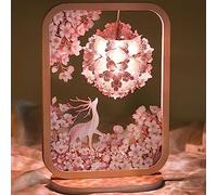 XANAYXWJ Bedside Table Lamps for Bedroom 3D Light and Shadow Three-Dimensional Paper Carving Lamp, Creative Desk Lamp(Color:B,Size:)