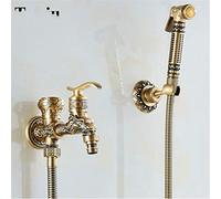 XANAYXWJ Bidet Faucet Antique Brass Wall Mounted Bathroom Hygienic Shower Sprayer Water Faucet Toilet Washing Machine Tap Toilet The Whole Set