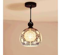 XANAYXWJ Blue and White Porcelain Pendant Lamp E27 - Chinese Style Ceramic Chandelier for Tea House & Dining Table, 1-Lamp Five-Color Shade, Elegant Home Lighting Decor