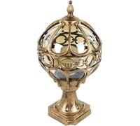 XANAYXWJ bollard lights outdoor Vintage Style Column Lamp Outdoor Post Cap Lights Spherical Glass Lampshade Birdcage Shapewith Pier Mount Base for Exterior House Porch