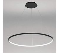 XANAYXWJ Bracket Light Circle Led Pendant Light Metal Acrylic Suspended Chandelier Adjustable Island Hanging Lamp for Living Room Kitchen Bedroom,Black+Cold White,100Cm 63W