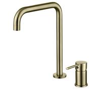 XANAYXWJ Brushed Gold Bathroom Sink Tap Hot and Cold Brass Bathroom Basin Mixer Tap 2 Hole