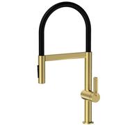XANAYXWJ Brushed GoldKitchen Faucet with 3-Function Brass Single Handle Kitchen Sink TapsHot and Cold Water 360°Rotating Mixer Water Sink Faucet,Brushed Gold