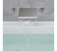 XANAYXWJ Brushed WallMount Waterfall Tub Faucet with 2 Handles High Flow Rate Hot & ColShower Mixer Easy Installation Bathroom Upgrade Brass Construction