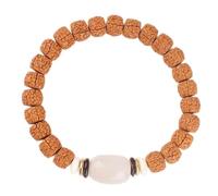 XANAYXWJ Buddhist Prayer Beads, Beads, Natural Handmade Buddhism Prayer Beads, Small Vajra Bodhi Bracelet, Dainty Bodhi Dragon Scale Pattern Bracelet,6 x 8mm