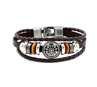 XANAYXWJ Bysonglezai Bracelet Men'S Bracelets Women Minimalist Punk Multilayer Leather Bracelet Men Vintage Flower Accessories Elegant Wristband Friendship