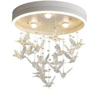 XANAYXWJ Chandeliers Crystal Chandelier Ceiling Light, with 3 Lights, Elegant Droplets Flush Mount Pendant Lamp for Living Room, Bedroom, Hallway (Color : White light)