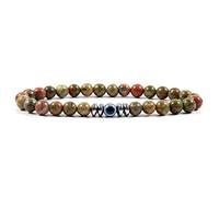 XANAYXWJ Charm jewelry Beaded Bracelets,Natural Unakite Stone Beads Beaded Bracelet,Blue Evil Eye Pendant Bangles,Elastic Crystal Bracelet Fashion Crystal Jewelry for Men Women
