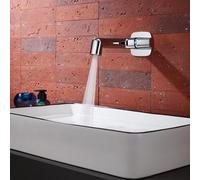 XANAYXWJ Concealed Basin Tap Wall Mounted Single Handle Hot and Cold, Brass G1/2 Connection Wall Mounted Bathroom Sink Mixer Tap Single Hole Chrome