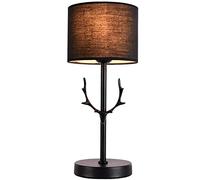 XANAYXWJ Desk Lamp Decorative Creative Animal Bedroom Bedside Table Decoration Romantic Button Deer E27 Light Source,Black