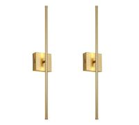 XANAYXWJ Dimmable Wall Sconces Set of 2 350° Rotate Matte Gold Wall Light Fixtures for Bathroom and Living Room Hardwired Wall Lamp Twin Pack