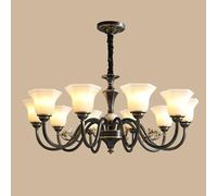 XANAYXWJ Dining Room Light American-Style All-Copper Chandelier Vintage Lighting Rustic Fixture Antique Decor Farmhouse Brass Ceiling Light,10 heads