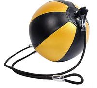 XANAYXWJ Double End Speed Ball, Boxing Speed Ball, Doorway Punching Bag for Adults Kids, Hallway Entrance Door Frame Speed Boxing Reflex Ball Height Adjustable, Yellow & Black Inflatable Ball