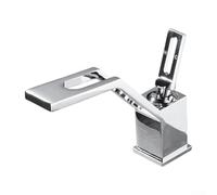 XANAYXWJ Dual-Temperature Splash- Bathroom Faucet Water-Saving Hot & Cold Basin Tap Silver Washbasin Taps with Splash-Proof Technology for Eco-Friendly Use