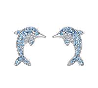 XANAYXWJ Earring Dolphin earrings women's autumn and winter sense temperament personality wild Crystal Pearl