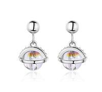 XANAYXWJ Earring Real Silver Fine Jewelry Blue Gemstones Moonstone Stud For Women