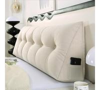 XANAYXWJ Ergonomic Cervical Wedge Pillow & Lumbar Support Cushion for Bed & Sofa Removable Cover Reading Backrest Pillow White 60x50x20 cm - Ultimate Comfort & Pain Relief