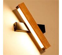 XANAYXWJ European Minimalist Wall Lamps Bright Energy Saving Led Mirror Front Light Creative Rotatable Wooden Bedside Wall Light Eye Protection Warm Light Reading Light,Black,Small