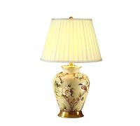 XANAYXWJ for Table lampsRetro -Style Ceramic Desk Lamp New Chinese Light Luxury Bedroom Bedside Lamp(Color:B,Size:Button)