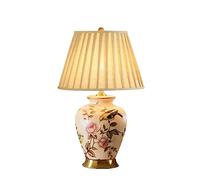 XANAYXWJ for Table lampsRetro -Style Ceramic Desk Lamp New Chinese Light Luxury Bedroom Bedside Lamp(Color:B,Size:Button)