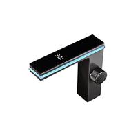 XANAYXWJ Gun Grey Digital Display Basin Faucet, Intelligent LED Temperature Monitor Deck-Mounted Mixer Tap(Matte Black)