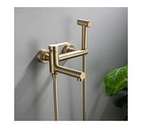 XANAYXWJ Handheld Bidet Toilet Sprayer,Wall Mounted Cloth Diaper Sprayer Kit, Toilet Hot and Cold Mixing Brass Hand Held Sprayer with 59 Inch Hose for Toilet Cleaning,Brushed Gold