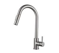XANAYXWJ High Arc Single Handle Kitchen Sink Faucet, 360°Rotation Kitchen Faucet with Pull Down Sprayer, Stainless Steel Induction Hot and Cold Mixer Tap, Stretch Touch The Faucet,Gold (Color :