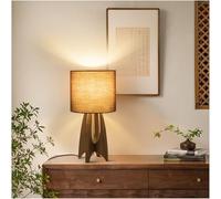 XANAYXWJ Kitchen Faucet Desk Lamps LED Three-Color Dimming Bedside Lamp Decorative Lamp Desk Solid Wood Fabric Table Lamp