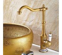 XANAYXWJ Kitchen Faucet Retro Sink Faucet Antique Solid Brass Hot Cold Water Pipe Tap - Bathroom Kitchen Sink Faucet - Vintage Style Faucet,A Kind