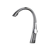 XANAYXWJ Kitchen Faucet with Pull Down Brass Pull Out Kitchen Faucets Commercial Kitchen Sink Faucet Hot and Cold Water Deck Mounted Sink Tap with Standard Fittings,Whit Economic(Cromo)