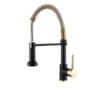 XANAYXWJ Kitchen Sink Mixer Tap Double Pole Kitchen Faucet with Pull Down Sprayer 360°Swivel Sprayer Solid Brass Cold And Hot Water Kitchen Faucet1/2 Inch Hose,