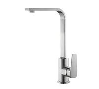 XANAYXWJ Kitchen Tap Brass Kitchen Faucet Square Kitchen Sink Mixer Hot And Cold Water Kitchen Mixer Tap Suitable for The Kitchen, A Good Helper for The Family,chrome (Color : Brushed)