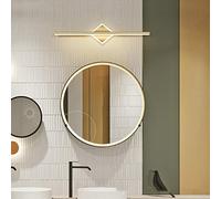 XANAYXWJ LED Bathroom Mirror Light - Gold/Black IP44 Waterproof 3 Color Temperature 10W Makeup Wall Lamp Stylish Square for Bath 40CM Over Mirror Lighting