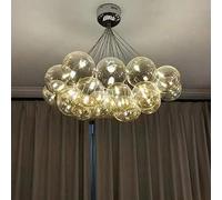 XANAYXWJ LED Glass Chandelier Minimalist With Shape Suspension Restaurant Creative Personality Bedroom Nordic Style Pendant Light Ceiling Lights In Living Room Cham(Size: