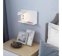 XANAYXWJ LED Wall Lamp with Shelf USB Charging Wall Sconce Sl lack Perfect for Home Decor & Ambient Lighting Versatile Model B Left for Any Room
