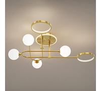 XANAYXWJ light luxury bedroom ceiling light,creative full copper magic bean molecular chandelier,for living room dining lighting,Black,95 * 30cm