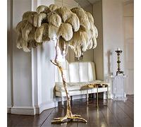 XANAYXWJ Luxury Ostrich Feather Floor Lamp Dimmable LED Standing Light Resin Base Decorative Lighting for Home Unique Gift Idea for Living Room & Bedroom