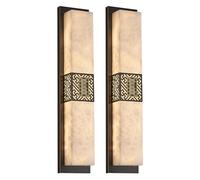 XANAYXWJ Marble Wall Lamp Natural Alabaster Wall Sconce Lone Linear Marble Wall Sconces Brass Base Bathroom Vanity Wall Light Fixtures For Living Room Bedroom Hallway Dining Room