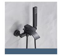 XANAYXWJ Matte Black WallMounteBathtub Faucet with Waterfall Spout & HandhelShower Hot & ColMixer Stylish Bathroom Fixture for Contemporary Home Decor