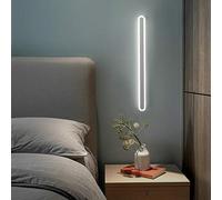 XANAYXWJ Minimalist Linear Wall Sconce Black Aluminum Lamp with Three Color Light Long Strip for Living Room Bedside and Staircase Lighting 24W 60cm (White 40cm16W)