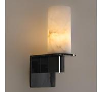 XANAYXWJ Natural Alabaster Wall Sconce Marble Wall Mount Light Black Bathroom Vanity Light Fixture Candle Stone Wall Sconce Lighting Mid Century Indoor Wall Lamp for Living Room Bedroom Stairs