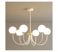 XANAYXWJ Nordic LED Chandelier - 6-Head Magic Bean Pendant Light for Living Room & Dining Room, Elegant White Fixture Luxury Bedroom Lighting, Stylish Home Decor