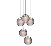 XANAYXWJ Pendant Chandelier Crystal Raindrop Ceiling Light Fixture Lamp Adjustable Pendant Light Fixture for Dining Room Bathroom Bedroom Livingroom,Silvery White,5 Lights